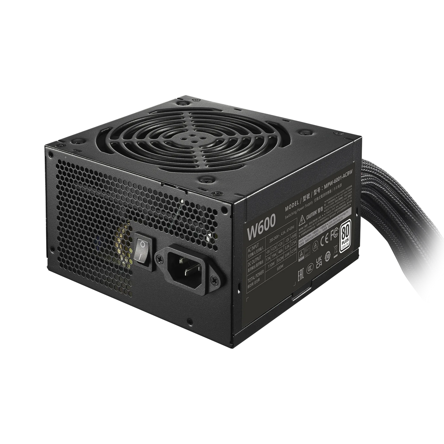 Cooler Master Elite Nex W600 230V A/Eu Bk Cable & Mesh
