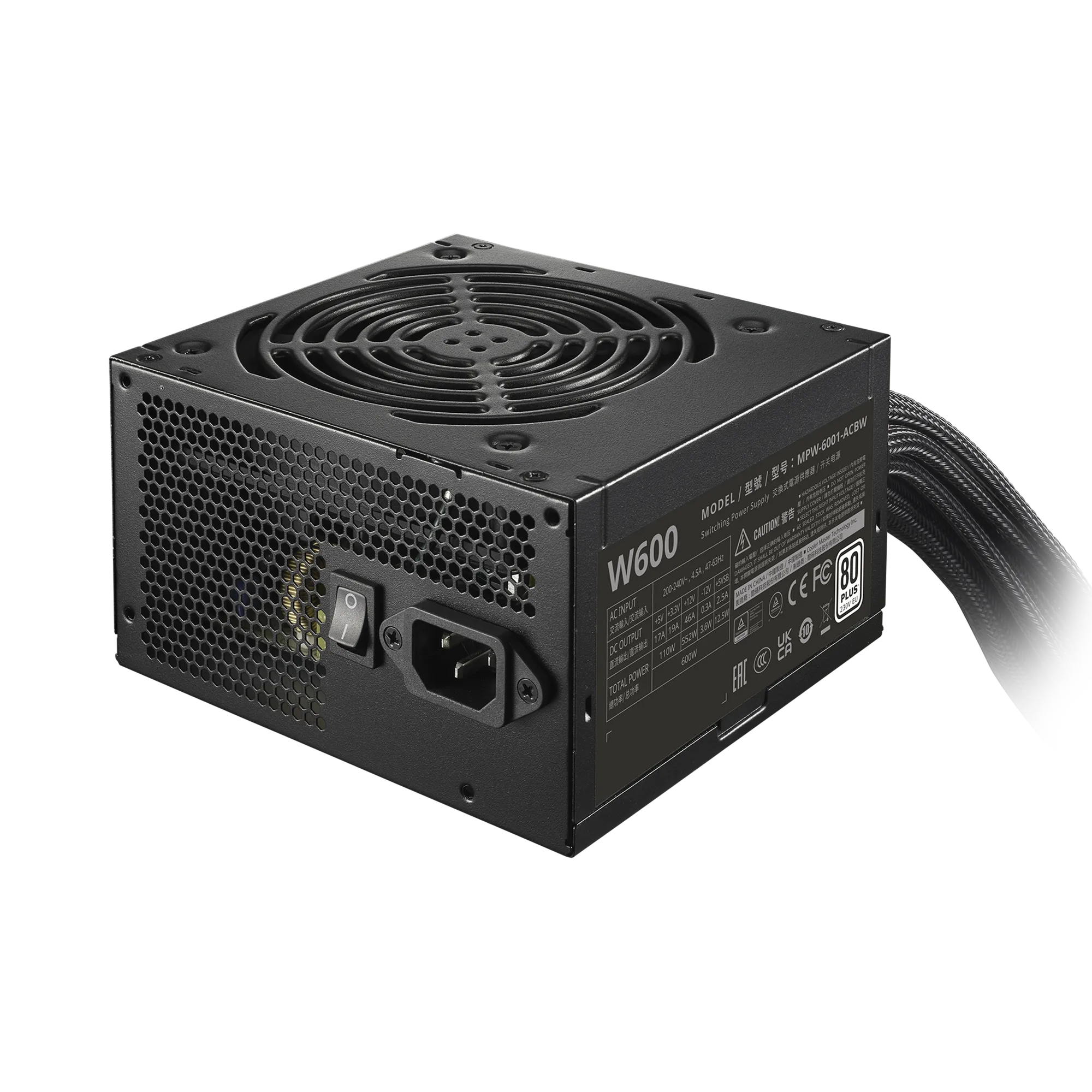 Cooler Master Elite Nex W600 230V A/Eu Bk Cable & Mesh