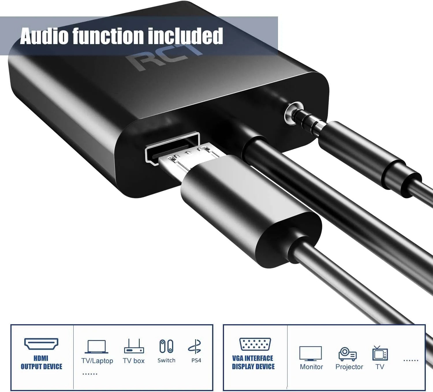 Rct Peripherals Rct HDMI To VGA (m To F) Adapter With Audio image 3