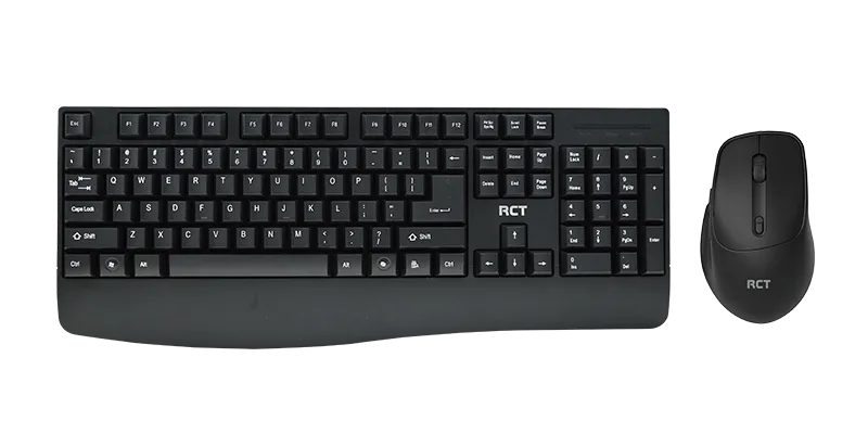 Rct Peripherals Rct Wireless Keyboard & Mouse Combo |104-KEY Membrane Keyboard | Ai Tool Key | Silent Optical Mouse; 1000-1600 DPI