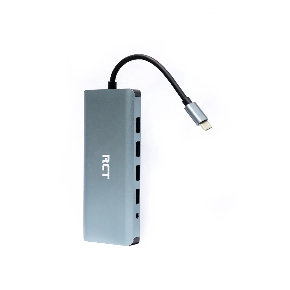 Rct Peripherals Rct Compact 12-IN-1 USB Type C Hub With 2 HDMI; 1 VGA; 3 USB 3.0; 1 USB 2.0; 1 RJ45; PD100W; Audio; Sd & Microsd Card Reader