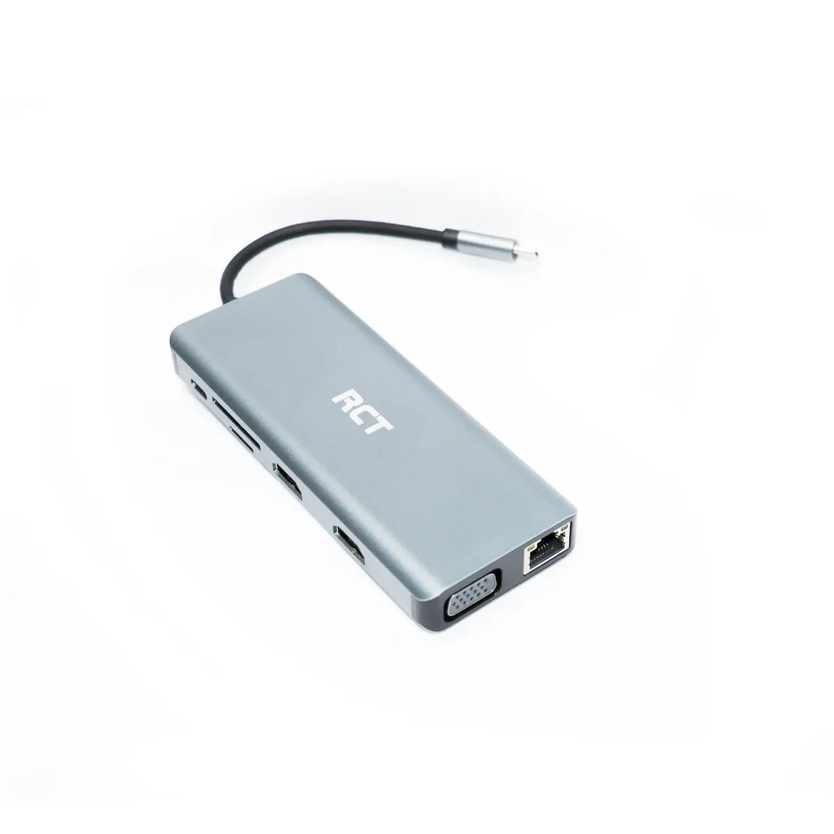 Rct Peripherals Rct Compact 12-IN-1 USB Type C Hub With 2 HDMI; 1 VGA; 3 USB 3.0; 1 USB 2.0; 1 RJ45; PD100W; Audio; Sd & Microsd Card Reader image 3
