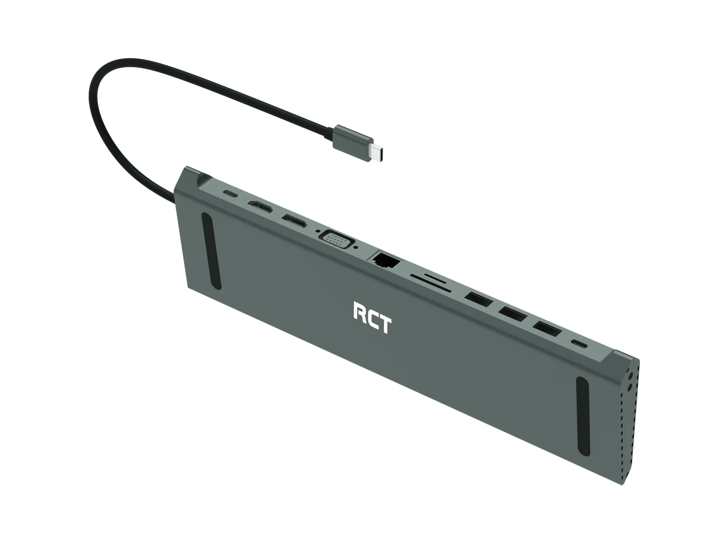 Rct Peripherals Rct 13-IN-1 USB Type C Dock With Mst FUNCTION;1 HDMI; 1 DP; 1 VGA; 3 USB 3.0; 1 RJ45; Pd; 3.5MM Audio & Mic; SD/TF3.0 Reader image 2
