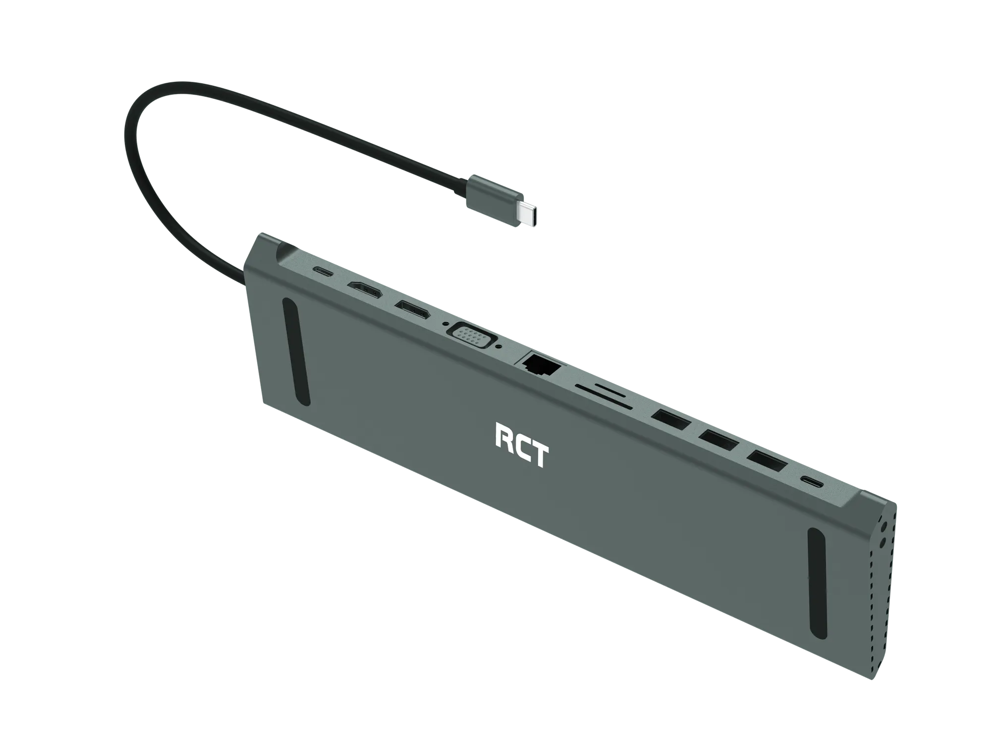 Rct Peripherals Rct 13-IN-1 USB Type C Dock With Mst FUNCTION;1 HDMI; 1 DP; 1 VGA; 3 USB 3.0; 1 RJ45; Pd; 3.5MM Audio & Mic; SD/TF3.0 Reader image 2