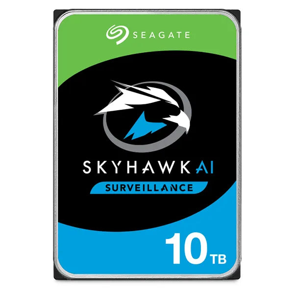 Seagate Skyhawk Ai . 10TB 3.5'' Hdd Surveillance Drives; SATA 6GB/S Interface; 256MB Cache; Rpm: 7200; 512E