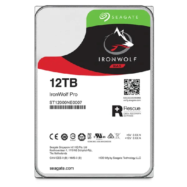Seagate Ironwolf Pro 12TB 3.5'' Hdd Nas Drives 7200 Rpm; SATA 6GB/S Interface; 256MB CACHE;550TB/YEAR; Unlimited Ba image 3