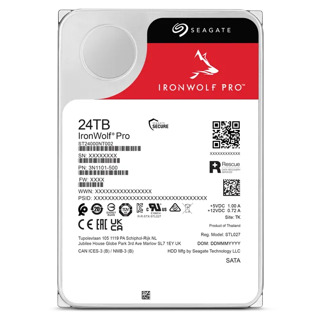 Seagate Ironwolf Pro 24TB 3.5'' Hdd Nas Drives 7200 Rpm; SATA 6GB/S Interface; 256MB CACHE;550TB/YEAR; Unlimited Ba image 3
