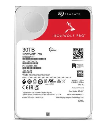 Seagate Ironwolf Pro 30TB 3.5'' Hdd Nas Drives 7200 Rpm; SATA 6GB/S Interface; 256MB CACHE;550TB/YEAR; Unlimited Ba