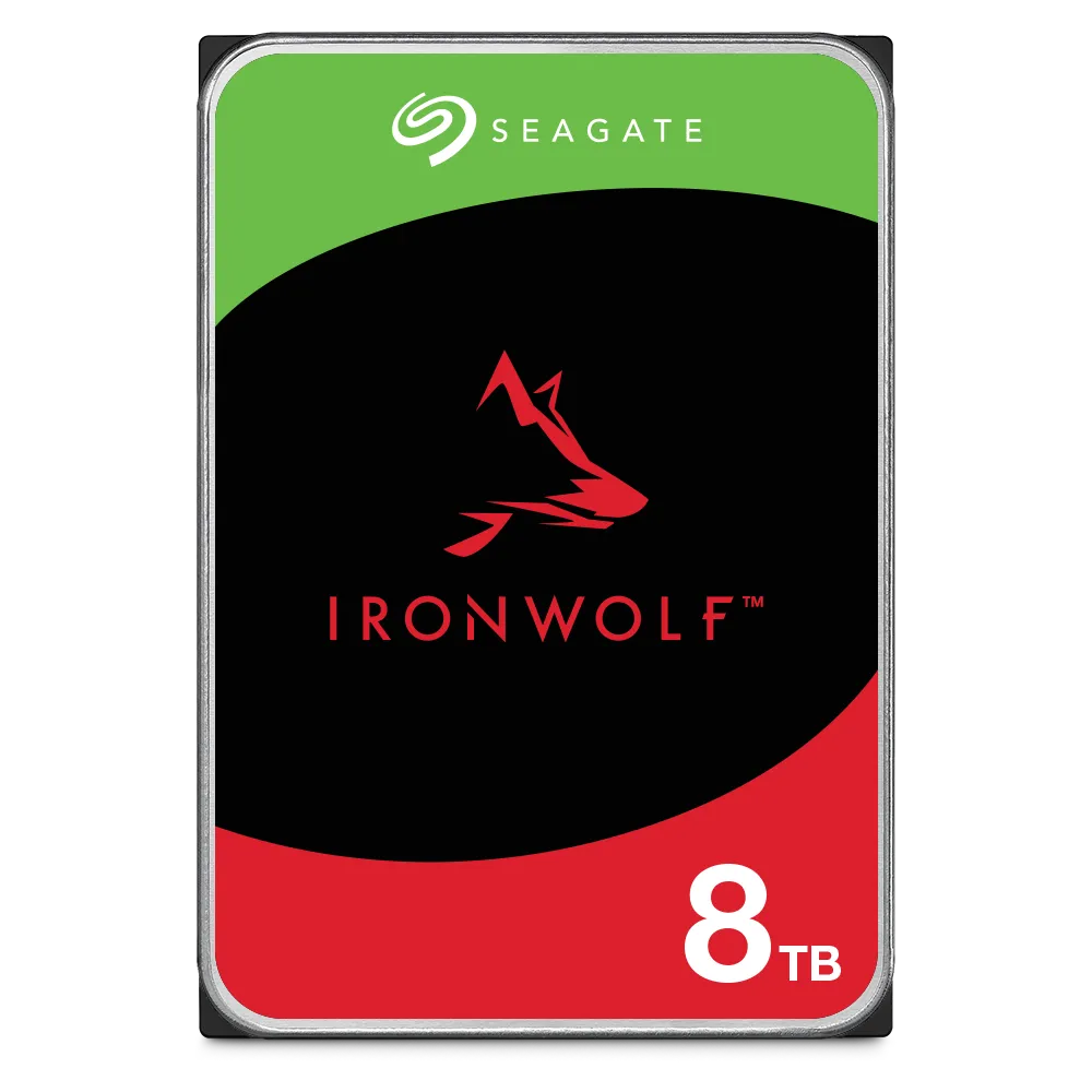 Seagate Ironwolf 8TB 3.5'' Hdd Nas Drives; SATA 6GB/S Interface; 1-8 Bays Supported; Mut: 180TB/YEAR; Rv: Yes; Dual image 2