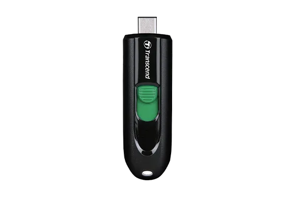 Transcend 128GB JF790C USB C (5GPBS) Capless Flash Drive Black And Green image 3
