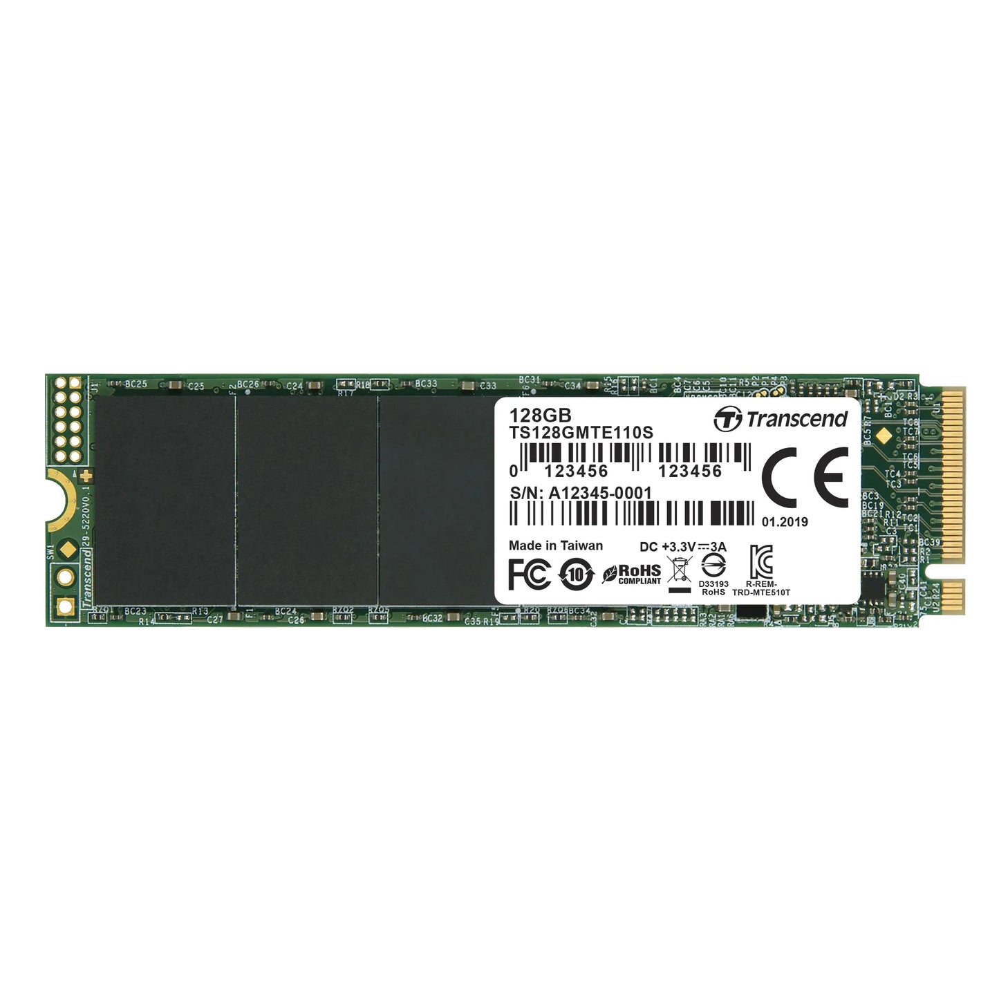 Transcend 128GB MTE110S PCI-E Gen 3X4 M.2 2280 SSD 3D Tlc 1500 Mb/S Read 550 Mb/S Write 50 Tbw image 2