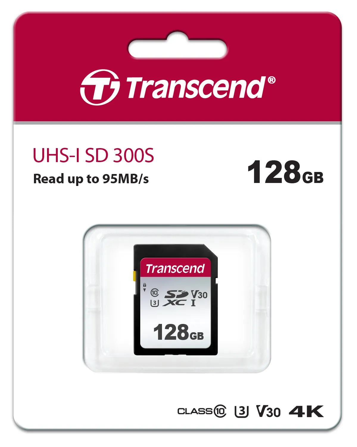 Transcend 300S 128GB UHS-1 Class 10 U1 V10 Sdxc Card 3D Nand image 2