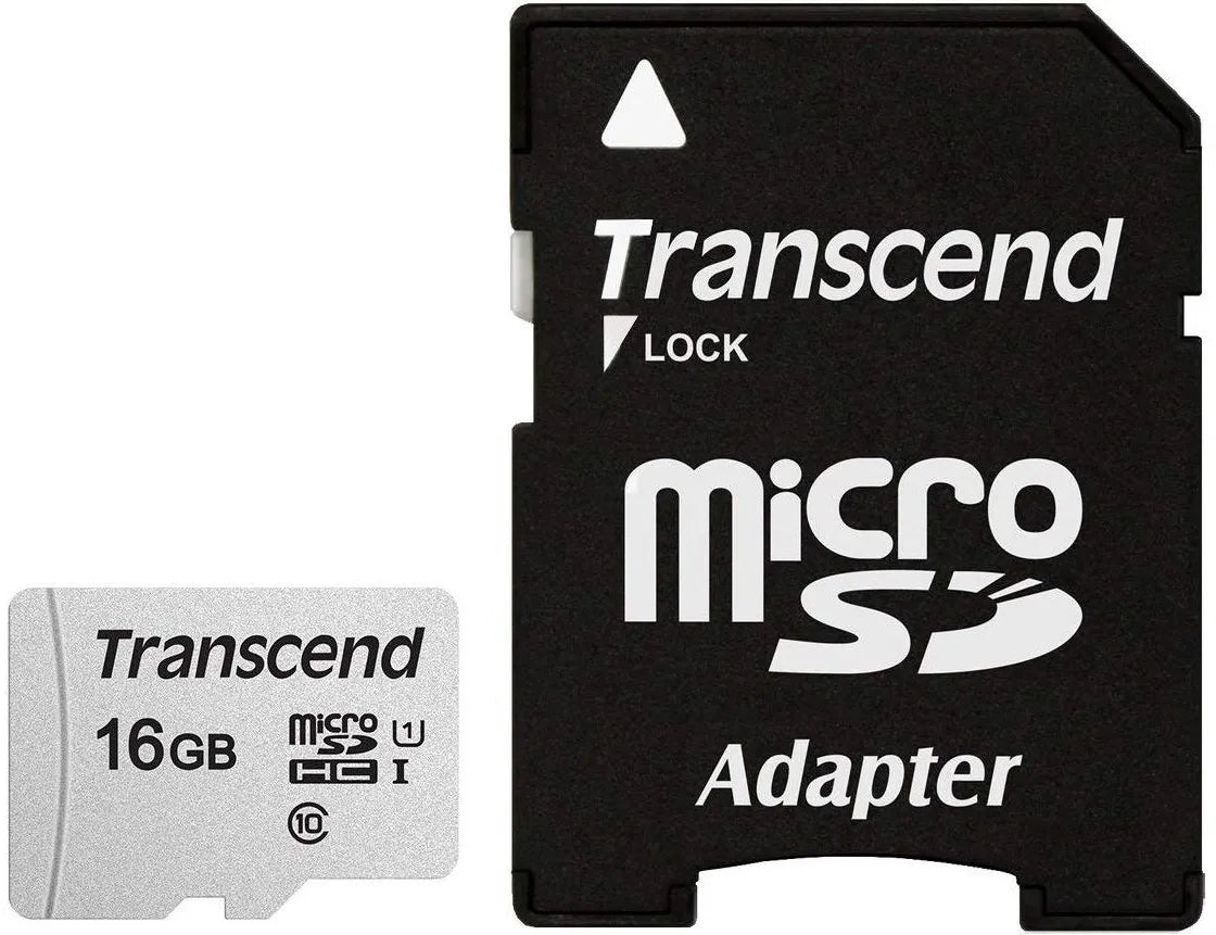 Transcend 300S 16GB Micro Sd Uhs-I U1 Class 10 Read 95 Mb/S Write 45MB/S With Sd Adaptor image 3