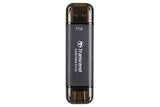 Transcend 1 TB ESD310C USB3.2 Type A & C (USB 10GBPS) Otg Compact Portable SSD Read 1050MB/S Write 950 Mb/S Black