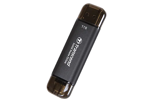 Transcend 1 TB ESD310C USB3.2 Type A & C (USB 10GBPS) Otg Compact Portable SSD Read 1050MB/S Write 950 Mb/S Black image 4