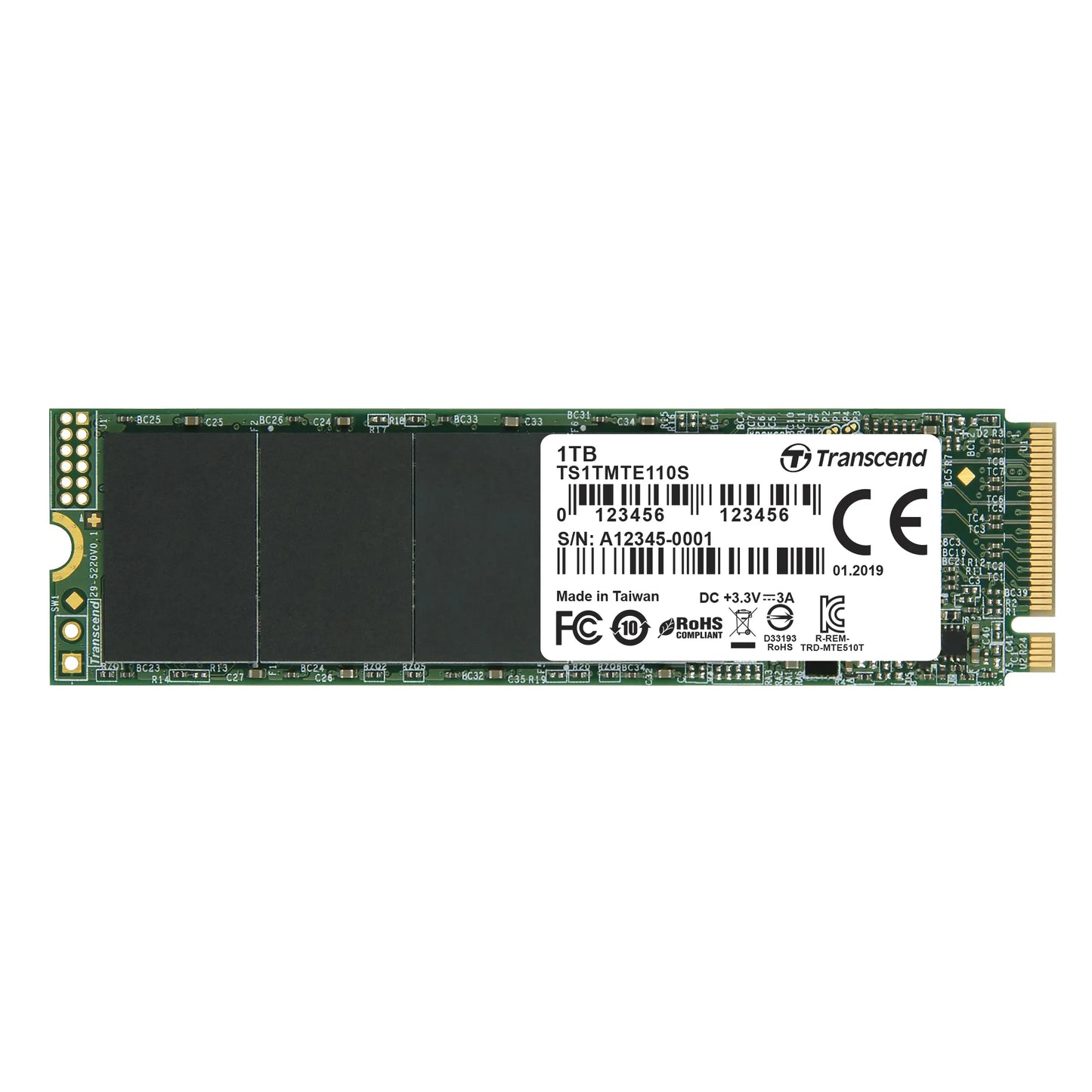 Transcend 1TB MTE110S PCI-E Gen 3X4 M.2 2280 SSD 3D Tlc 1700 Mb/S Read 1400 Mb/S Write 400 Tbw image 2