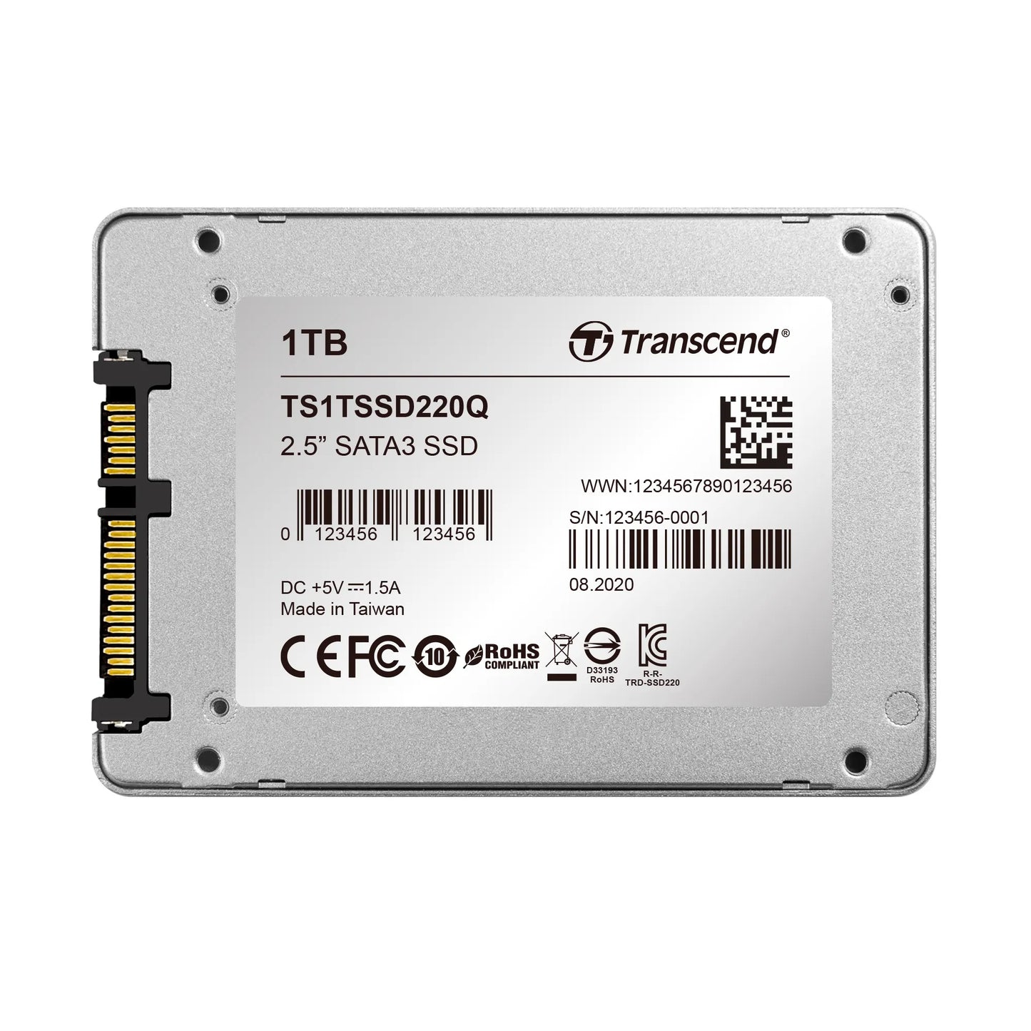 Transcend 1TB SSD220Q 2.5'' SSD Drive SATA III Qlc With Slc Cache 550MB/S Read 500MB/S Write 200 Tbw
