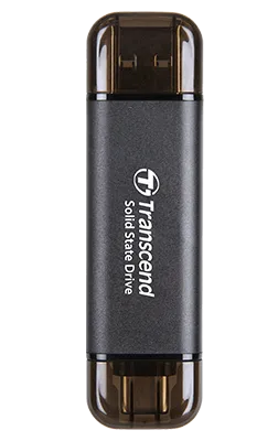 Transcend 256 GB ESD310C USB3.2 Type A & C (USB 10GBPS) Otg Compact Portable SSD Read 1050MB/S Write 950 Mb/S Black image 2