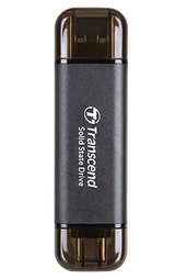 Transcend 256 GB ESD310C USB3.2 Type A & C (USB 10GBPS) Otg Compact Portable SSD Read 1050MB/S Write 950 Mb/S Black image 2