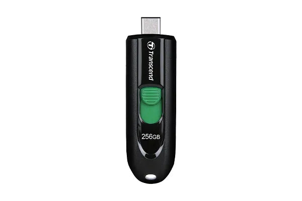 Transcend 256GB JF790C USB C (5GPBS) Capless Flash Drive Black And Green