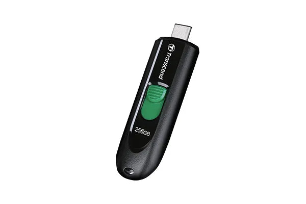 Transcend 256GB JF790C USB C (5GPBS) Capless Flash Drive Black And Green image 3