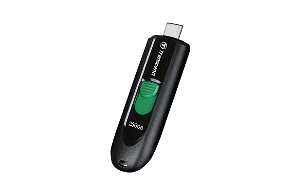 Transcend 256GB JF790C USB C (5GPBS) Capless Flash Drive Black And Green image 4
