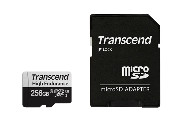 Transcend 350V 256GB High Endurance Micro Sd Uhs-I U3 C10 Sdxc Read 100 Mb/S Write 45MB/S With Sd Adptor image 2