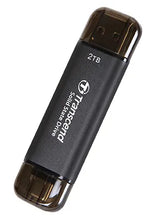 Transcend 2 TB ESD310C USB3.2 Type A & C (USB 10GBPS) Otg Compact Portable SSD Read 1050MB/S Write 950 Mb/S Black