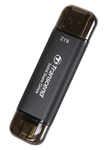 Transcend 2 TB ESD310C USB3.2 Type A & C (USB 10GBPS) Otg Compact Portable SSD Read 1050MB/S Write 950 Mb/S Black image 2