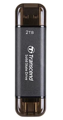 Transcend 2 TB ESD310C USB3.2 Type A & C (USB 10GBPS) Otg Compact Portable SSD Read 1050MB/S Write 950 Mb/S Black image 4