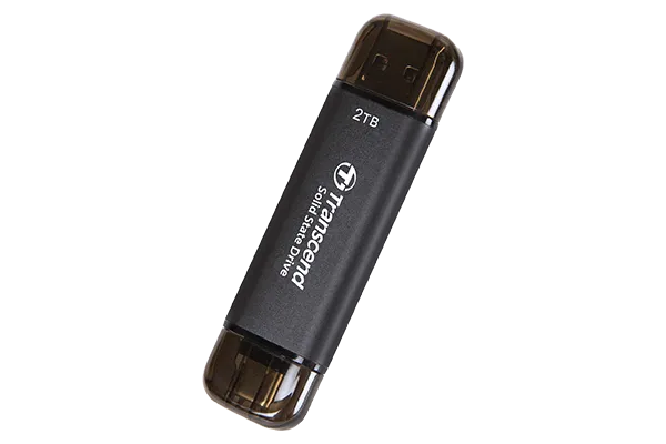 Transcend 2 TB ESD310C USB3.2 Type A & C (USB 10GBPS) Otg Compact Portable SSD Read 1050MB/S Write 950 Mb/S Black image 5