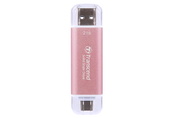Transcend 2 TB ESD310P USB3.2 Type A & C (USB 10GBPS) Otg Compact Portable SSD Read 1050MB/S Write 950 Mb/S Pink image 4