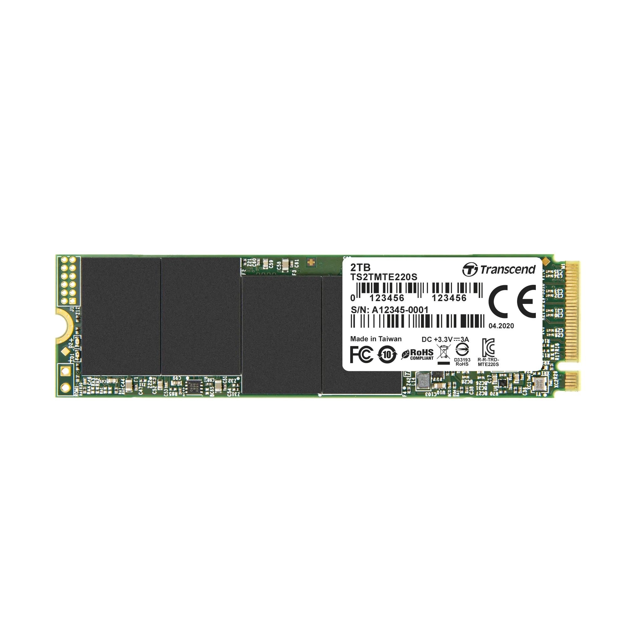 Transcend 2TB MTE220S PCI-E Gen 3X4 NVME M.2 2280 SSD 3D Tlc With DRAM Cache 3500 Mb/S Read 2900 Mb/S Write 4400 Tbw image 4
