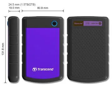Transcend 2TB USB3.1 Rugged 2.5'' Hdd Purple image 2