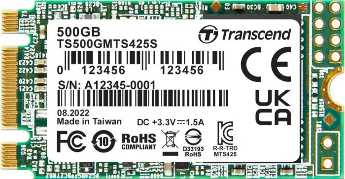 Transcend 500GB MTS425S M.2 SATA 3 2242 SSD Cacheless Tlc image 3