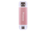 Transcend 512 GB ESD310P USB3.2 Type A & C (USB 10GBPS) Otg Compact Portable SSD Read 1050MB/S Write 950 Mb/S Pink