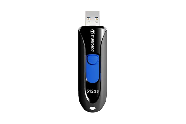 Transcend 512GB JF790 USB3.1 Gen 1 Capless Flash Drive Black And Blue image 2