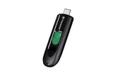 Transcend 64GB JF790 USB C (5GPBS) Capless Flash Drive Black And Green