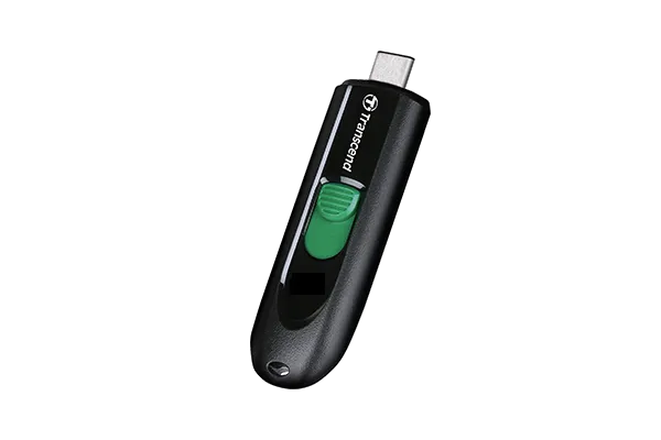 Transcend 64GB JF790 USB C (5GPBS) Capless Flash Drive Black And Green image 2
