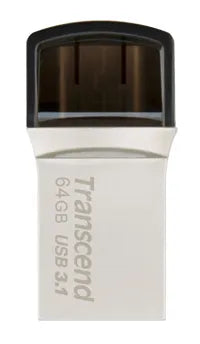 Transcend 64GB Jetflash 890 USB-C & USB 3.1 Otg Flash Drive Silver image 2