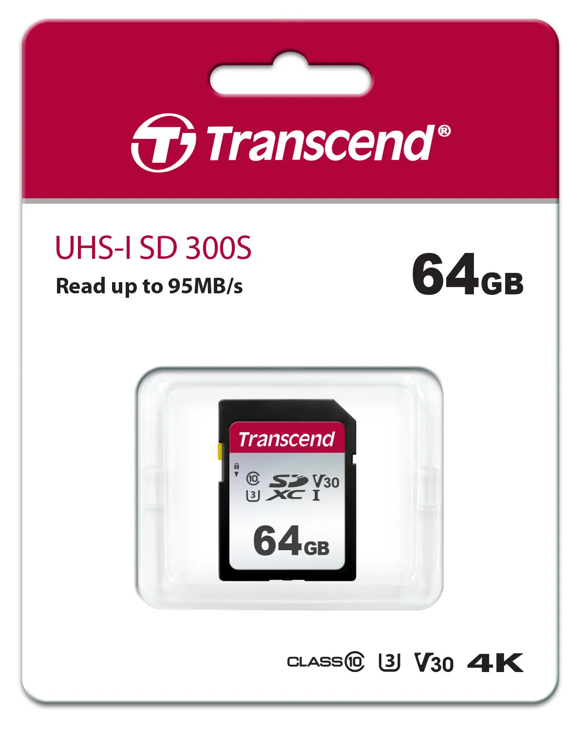 Transcend 300S 64GB Uhs-I Class 10 U1 V10 Sdxc Card -3D Nand image 4