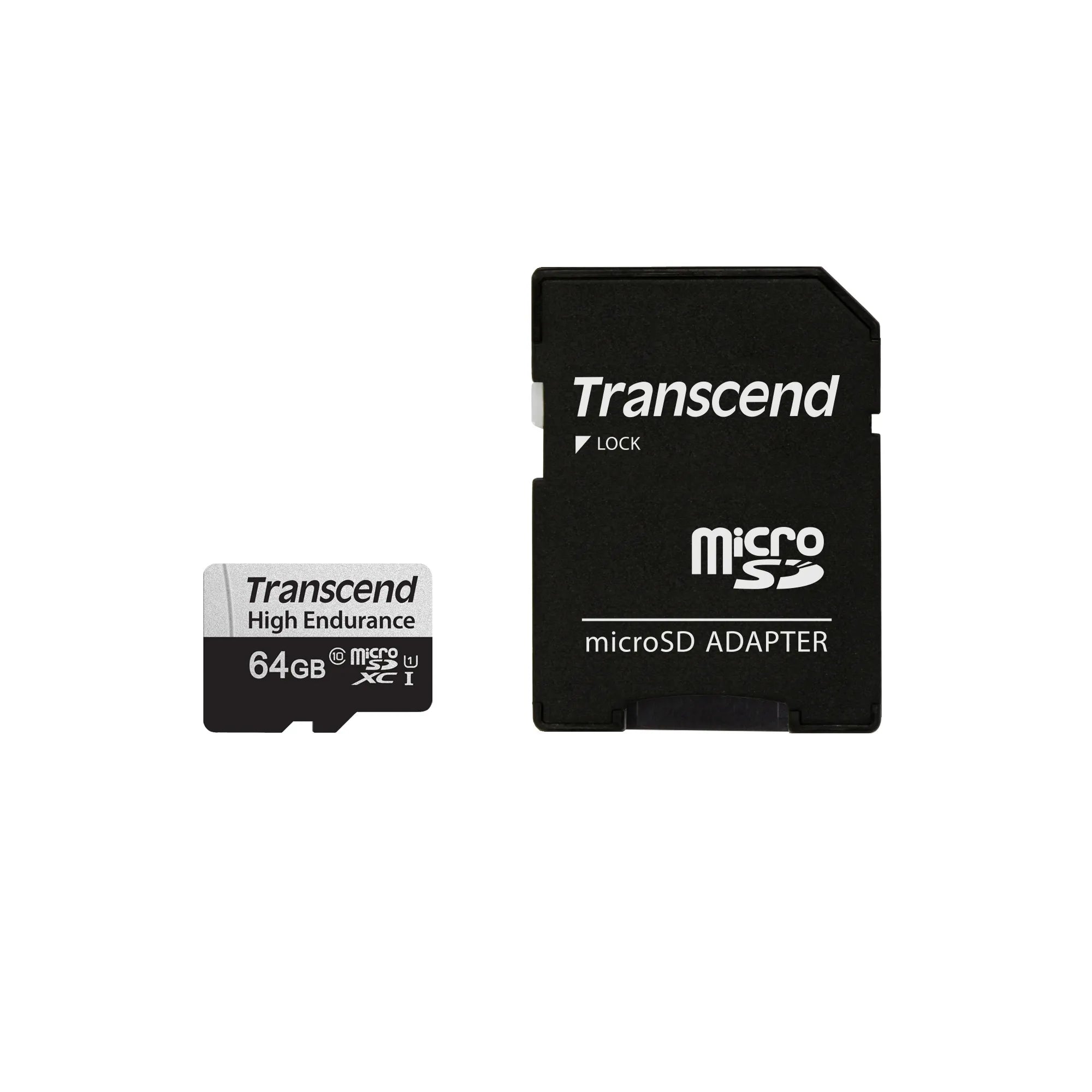 Transcend 350V 64GB High Endurance Micro Sd Uhs-I U1 CLASS10 Read 100 Mb/S Write 45MB/S With Sd Adptor image 2