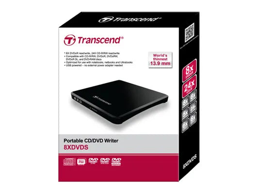 Transcend 8X Ultra-Slim USB Dvd-Rw Black image 3
