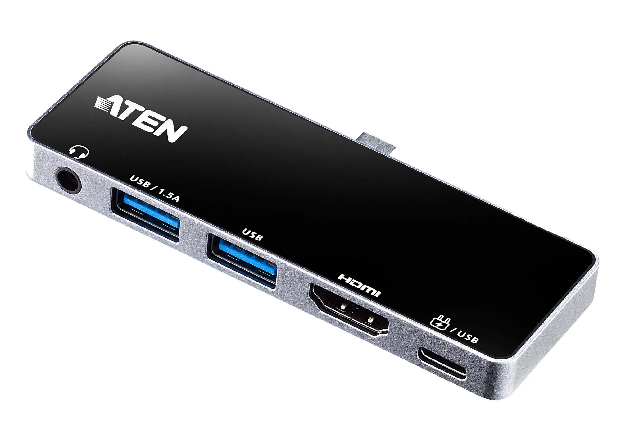 Aten Dock; USB-C 5-IN-1 Travel Dock With Power Pass-Through 1 X Audio Port; 2 X USB Type-A Ports; 1 X HDMI; 1 X USB-C image 2