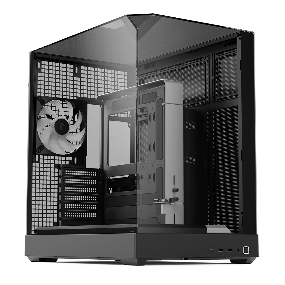 Aerocool Apnx V2 Vision Black 3 Glass Panel Case. X-Pand Flow Design 4X ARGB Fan Included 360MM Radiator (APCM-VI02143.11) image 3