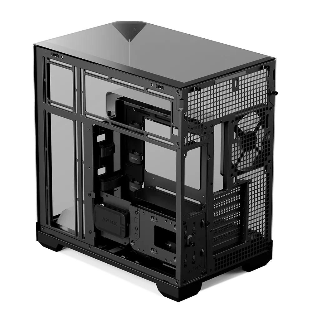 Aerocool Apnx V2 Vision Black 3 Glass Panel Case. X-Pand Flow Design 4X ARGB Fan Included 360MM Radiator (APCM-VI02143.11) image 4