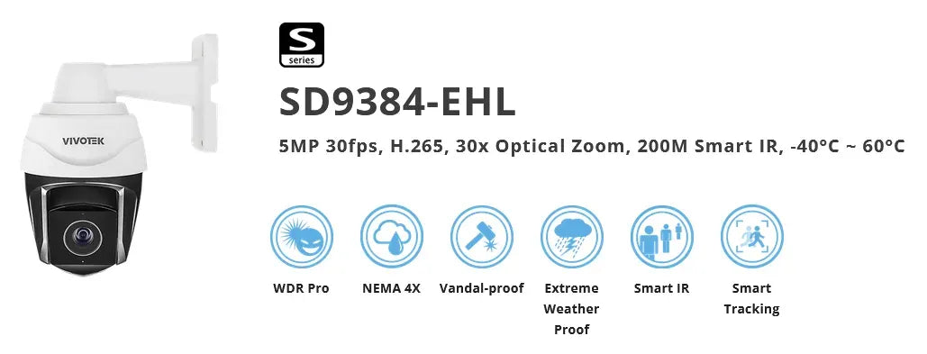 Vivotek Outdoor Speed Dome; 5MP; 30X Optical Zoom; 200M Ir; Wdr Pro; 360° Continuous Pan; Human Only Tracking