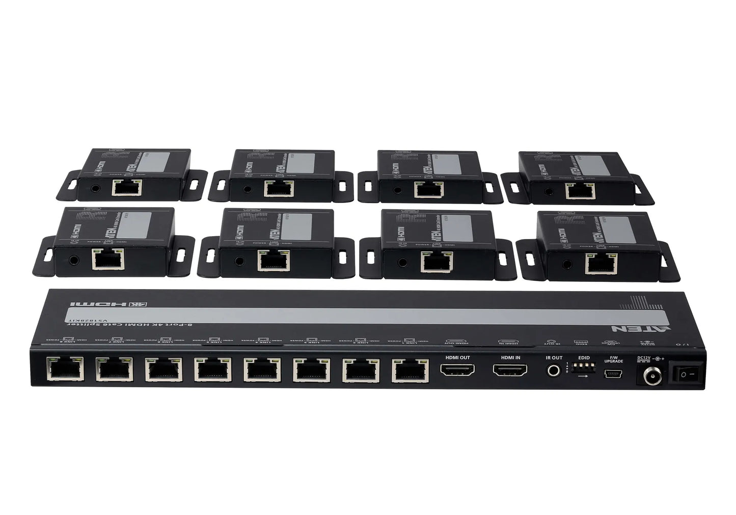 Aten 4-PORT 4K HDMI Cat 6 Splitter With Receivers 1 Splitter And 8 Receivers image 2