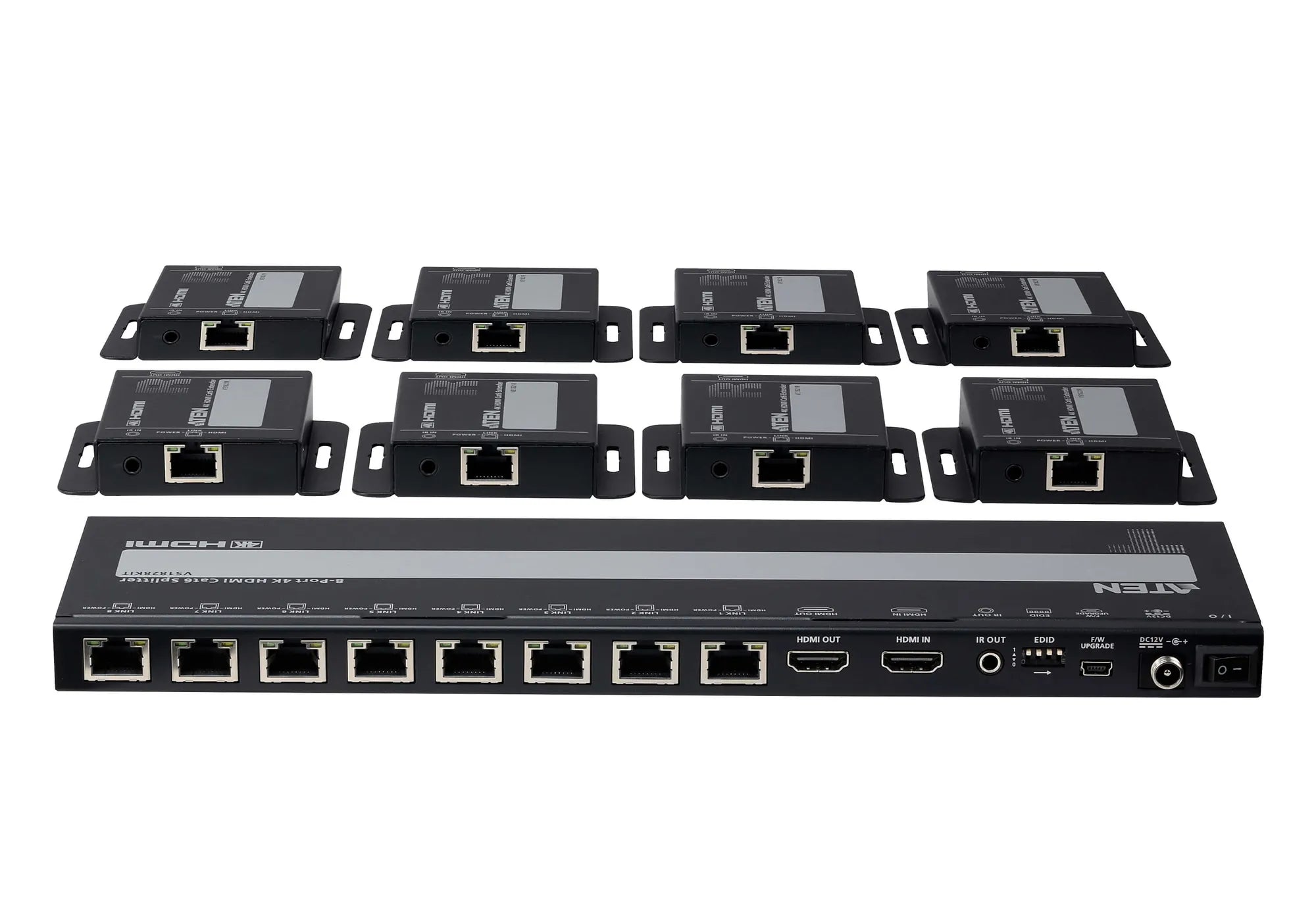 Aten 4-PORT 4K HDMI Cat 6 Splitter With Receivers 1 Splitter And 8 Receivers image 2