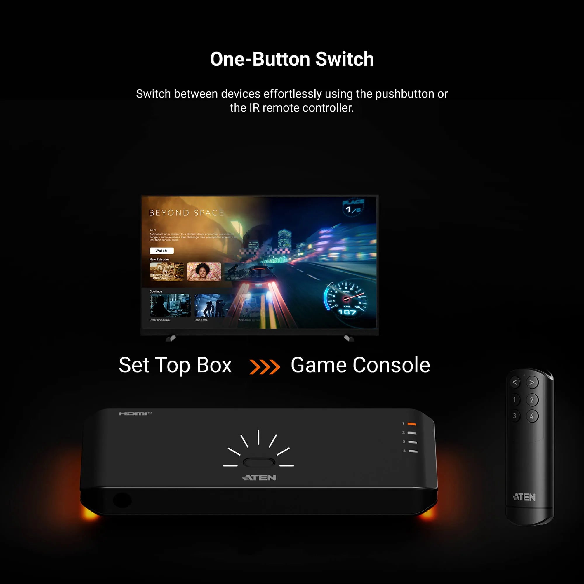 Aten 4-PORT True 4K HDMI Switch image 2